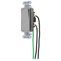 Hubbell Wiring Device-Kellems Spec Grade, Decorator Switches, General Purpose AC, Double Pole, 20A 120/277V AC, Back and Side Wired, Pre-Wired with 8" #12 THHN DSL220GY